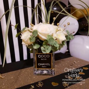Crafter's World Event Setup Chanel Theme Flower Vase Chanel Perfume
