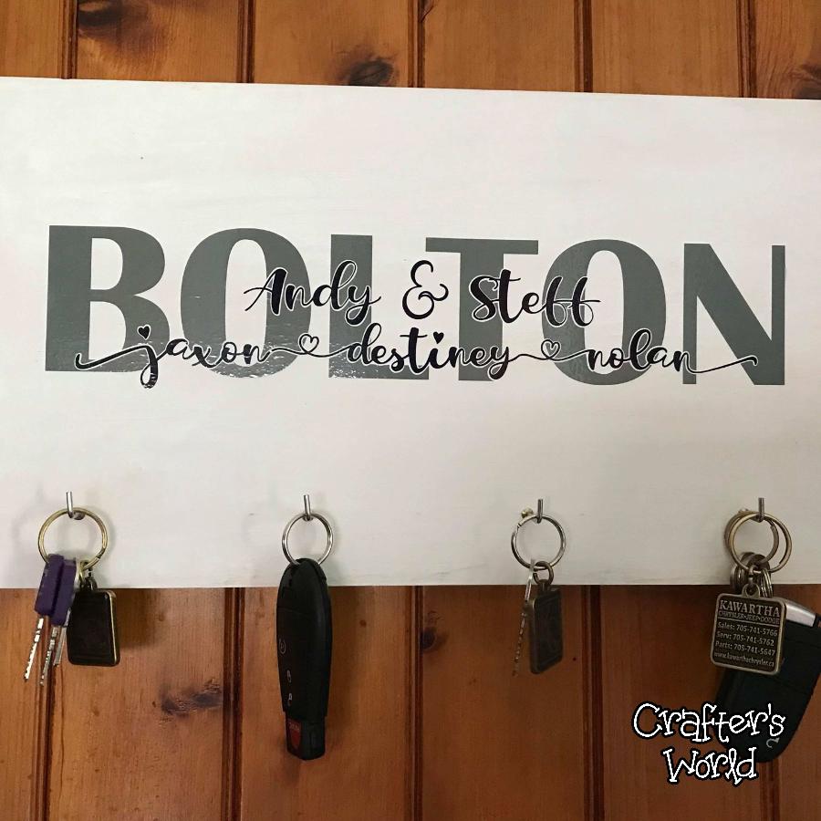 Crafter's World Custom Key Holder Family Names Bolton