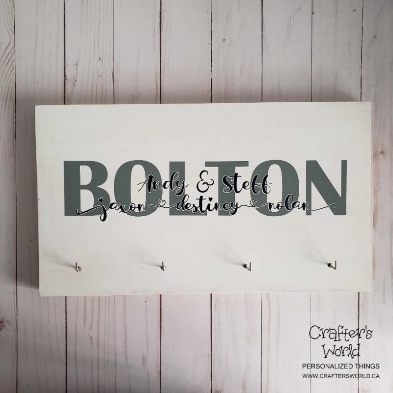 Crafter's World Custom Key Holder Family Names Bolton