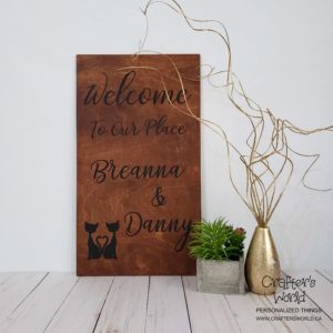 Crafter's World Painted Sign Welcome To Our Home Breanna-Danny
