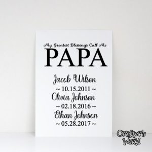 Crafter's World Custom Print Papa Digital Download DIY