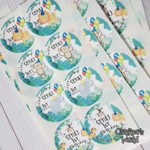 Crafter's World Custom Stickers for Candy Cones Birthday Favors