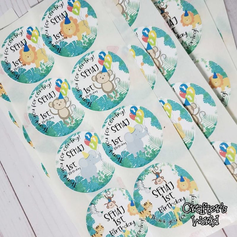 Crafter's World Custom Stickers for Candy Cones Birthday Favors