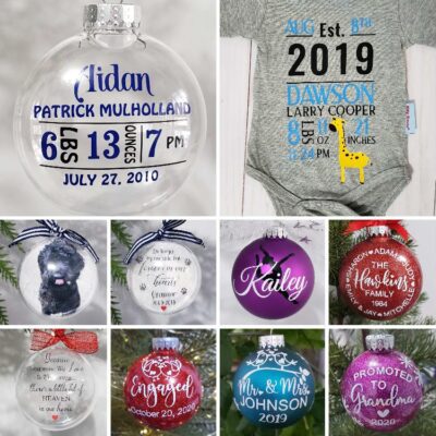 Crafter's World Keepsake Ornaments and Onesies
