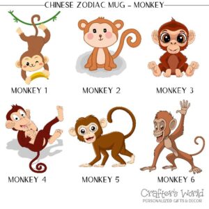 Crafter's World Chinese Zodiac Mug Monkey Options