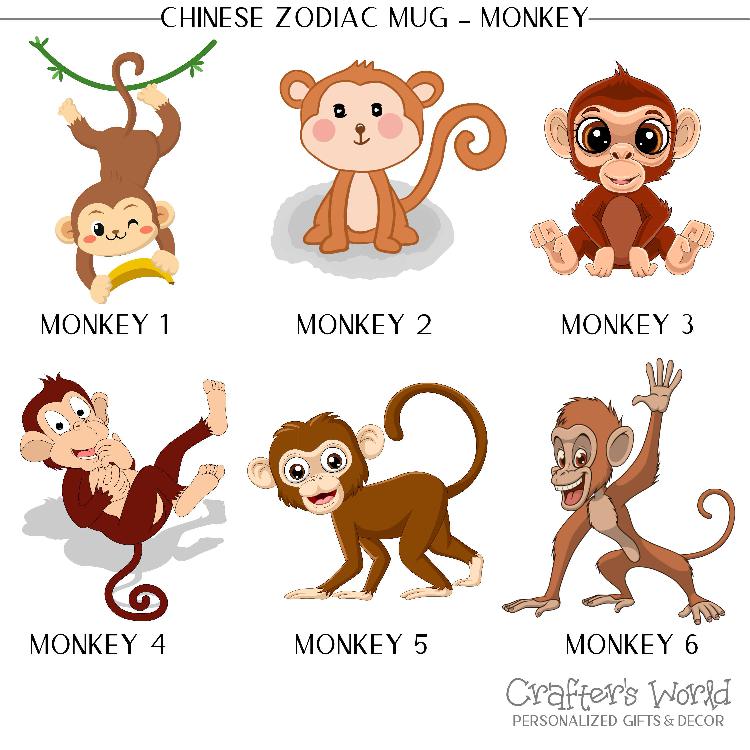 Crafter's World Chinese Zodiac Mug Monkey Options