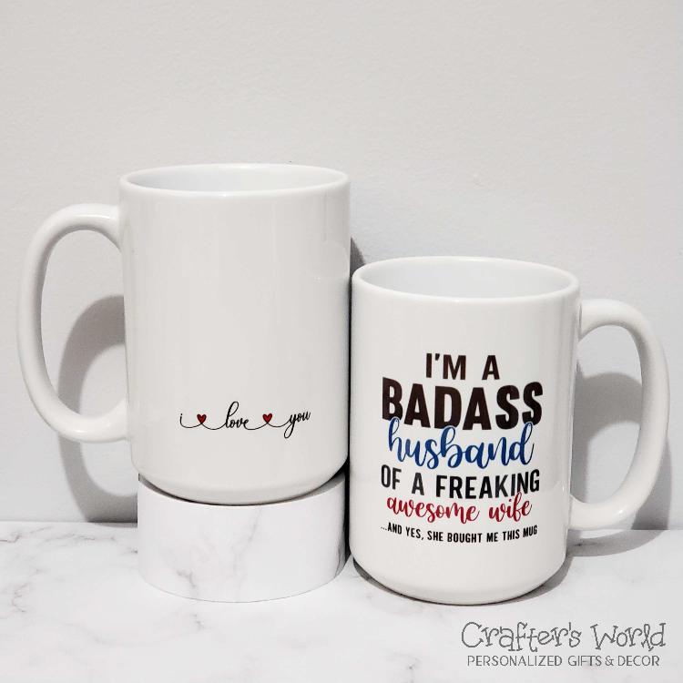 Crafter's World Custom Mug Husband & Wife Mugs Set