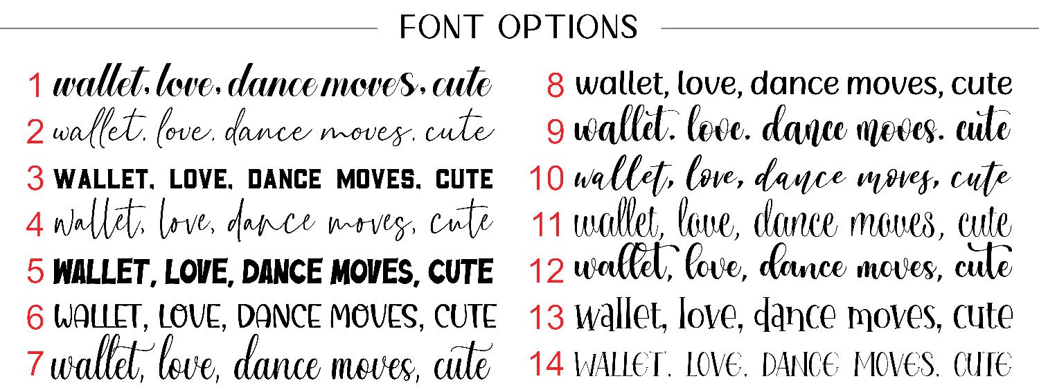 Crafter's World Font Choices