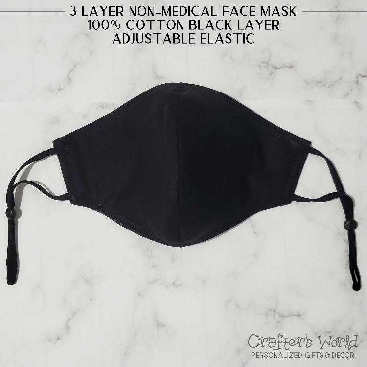 Crafter's World 3 Layers Non-Medical Mask 100% Cotton Black Layer
