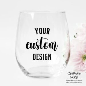 Crafter's World Custom Stemless Wine Glass