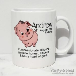 Crafter's World Chinese Zodiac Mug Pig Front Andrew