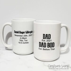 Crafter's World Custom Mug Dad Bod Birth Stats