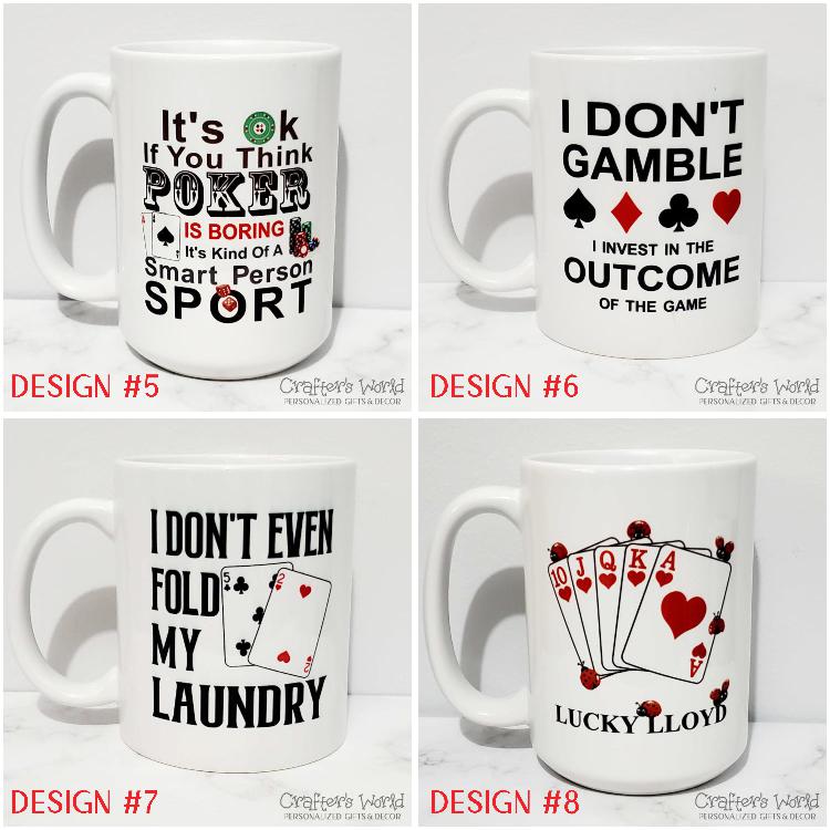Crafter's World Custom Mug Poker Design Options 5-8