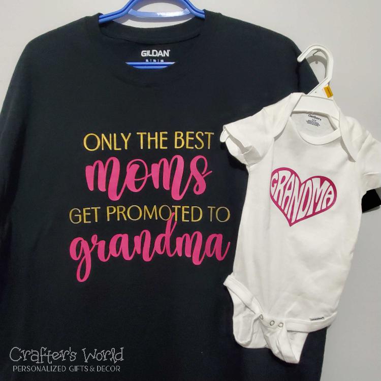 Crafter's World Grandma Gift Pack for Mother's Day Tshirt and Onesie