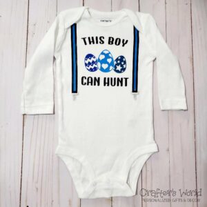 Crafters World Easter Onesies This Boy Can Hunt Blue Suspenders