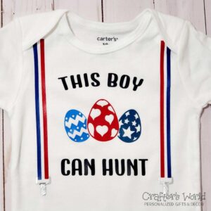 Crafters World Easter Onesies This Boy Can Hunt Blue Red Suspenders