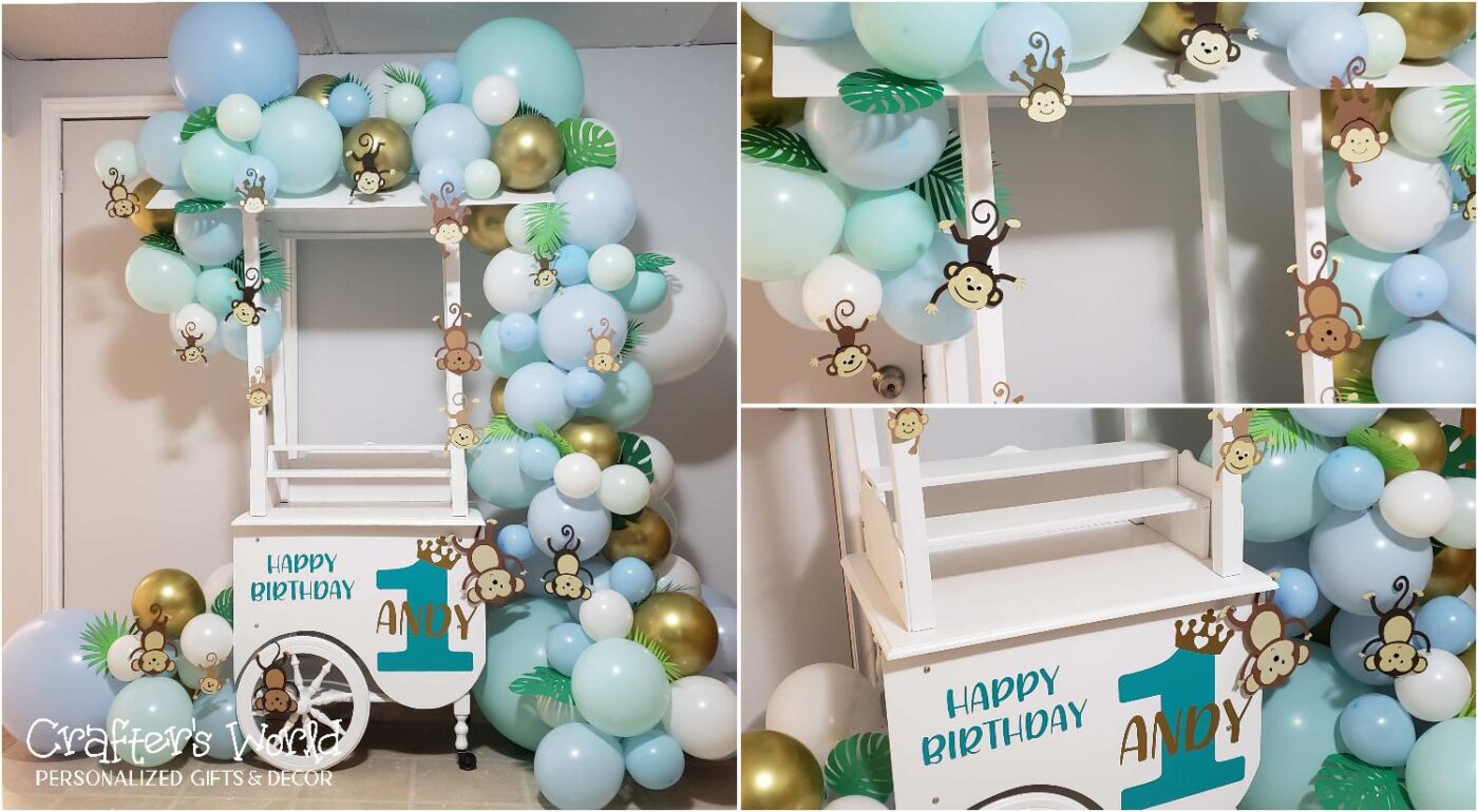 Crafter's World Event Decor Candy Cart with Balloon Garland