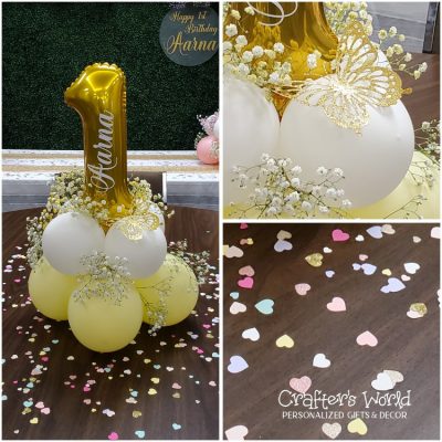 Crafter's World Event Decor Add On Option Custom Balloon Centerpiece with Fresh Flowers