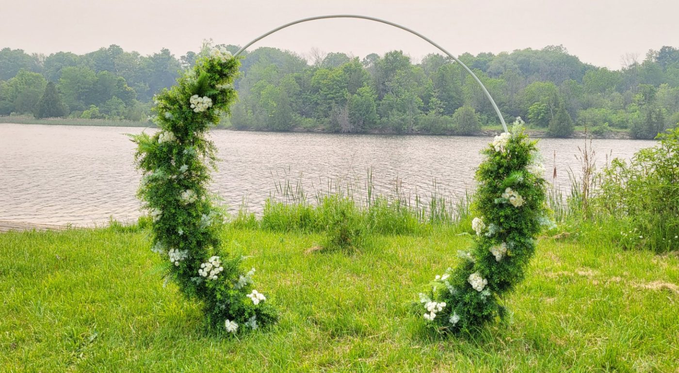 Crafter's World Green Arch Event Decor